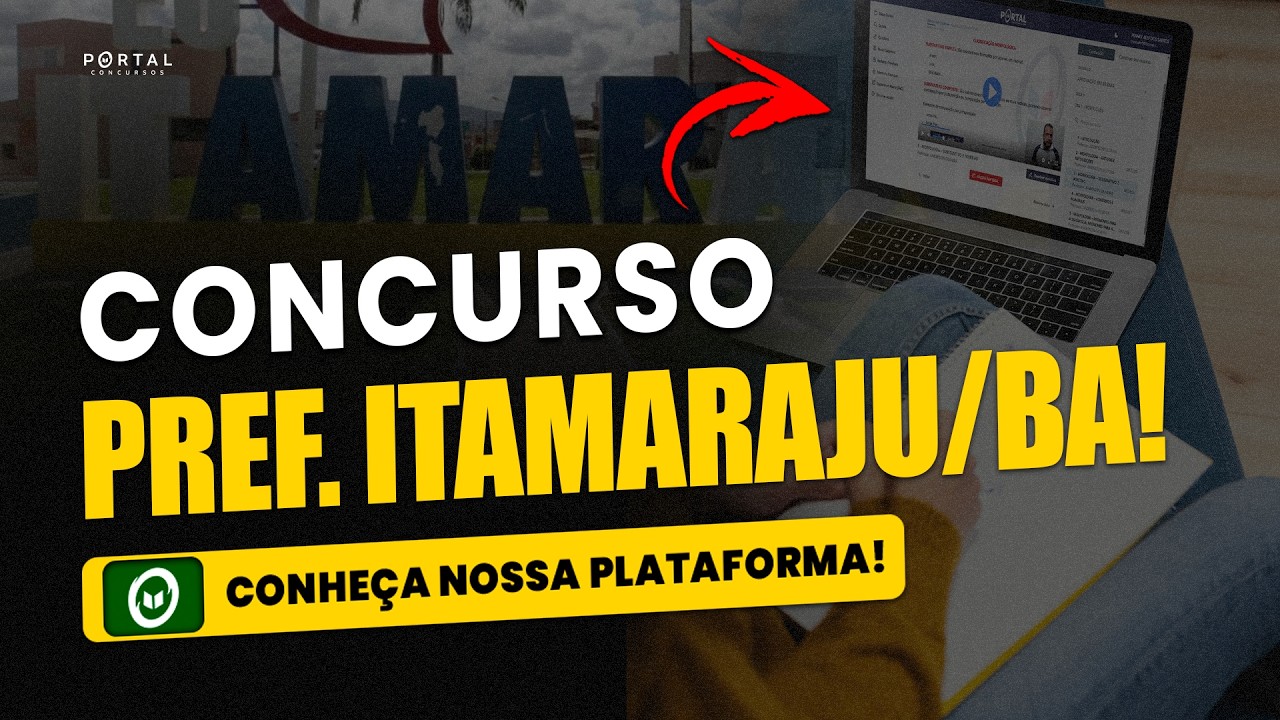 Essa é a Plataforma do PORTAL, SUA APROVAÇÃO no concurso da PREFEITURA DE ITAMARAJU/BA!