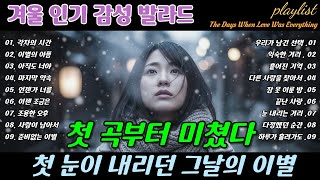 ❄️ 첫 곡부터 미쳤다 🎶 첫 눈이 내리던 그날의 이별, A Goodbye on the Day the First Snow Fell Ballad  | 겨울 감성 이별 발라드