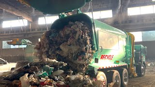 Electric Amrep ASL Garbage Truck Dumping Its First Load Ever