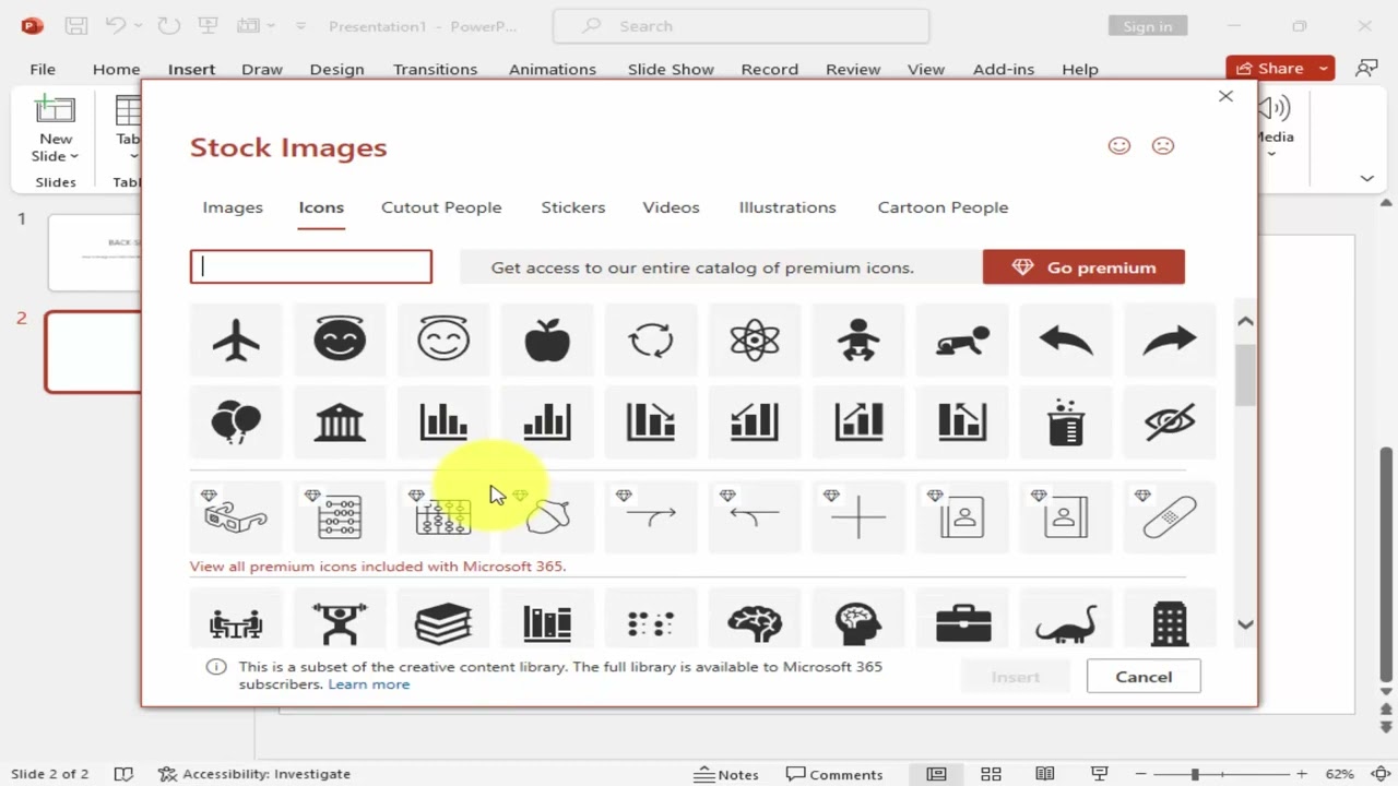 How to change icon color from black to white in PowerPoint