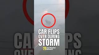 This Ohio traffic cam caught the moment a car was violently flipped by a severe storm | #shorts