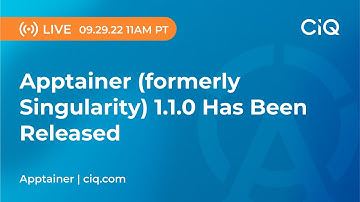 Apptainer (formerly Singularity) 1.1.0 Has Been Released