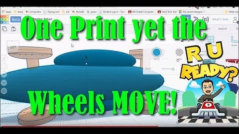 Tinkercad car, prints in place yet the wheels move!