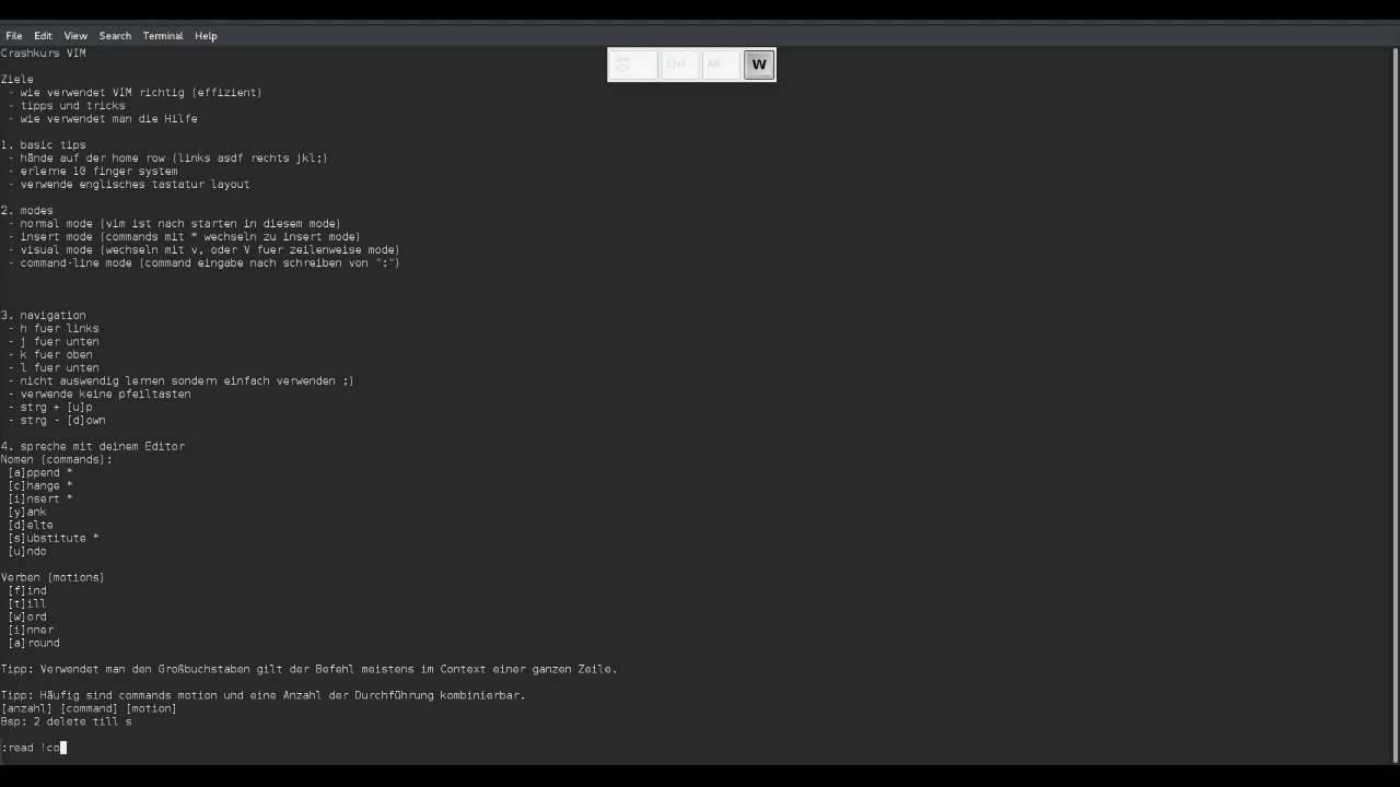 Crashkurs VIM, Konzept verstehen und VIM "sprechen" lernen ( Tutorial ...