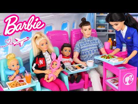 Barbie Doll Family Airport & Airplane Adventure!