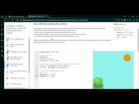 Challenge: A loopy landscape {Khan academy}