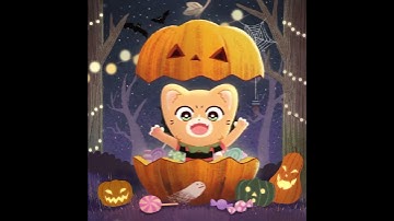 "Spooky Halloween greetings from Unyan & @studionanahoshi576 " 🎃🐱 Made with Moho 👻