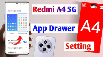 redmi a4 5g app drawer setting kaise on kare | how to set app drawer setting in redmi a4 5g