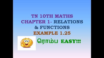 CLASS 10 MATHS |  CHAPTER 1 | RELATIONS & FUNCTIONS | EXAMPLE 1.25|10TH STD MATHS | 10TH MATHS|TAMIL