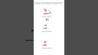 Square of a number ending with 5 #maths #mathstricks #squaretrick #shorts #short #arijitsingh #song
