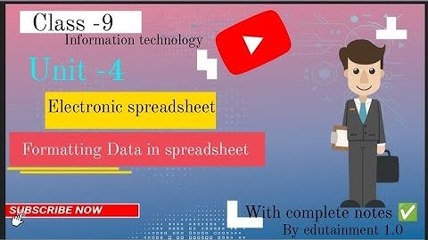 Electronic Spreadsheet | Class 9 Information Technology Code 402 | Formatting Data - Practical
