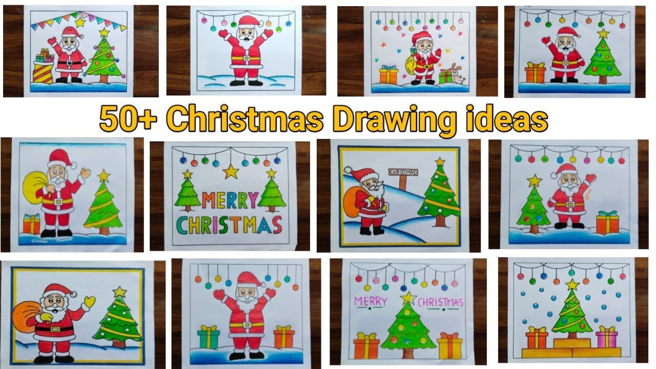 Christmas Drawing ideas / Christmas Poster Drawing / How to Draw