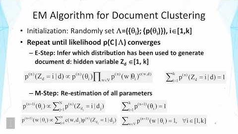 Lecture 33 — Text Clustering Generative Probabilistic Models - Part 3 | UIUC