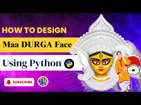 How to design Ma Durga face using Python?  | How to draw Ma Durga Face? Python Coding Video
