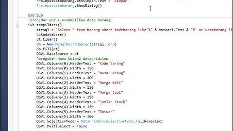 Nomor Otomatis VB.net MYSQL