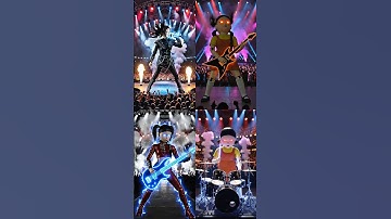 Epic Rock Transformation – Squid Game Doll Rocks the Stage! 🎸🤘😂 #ai #funny #squidgame #music #shorts
