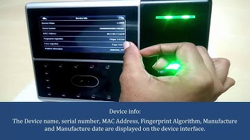 System info option in UFace302 Device