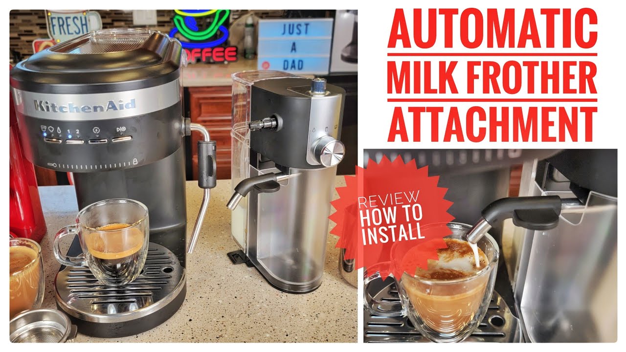 Kitchenaid Semi-automatic Espresso Machine & Milk Frother Attachment In  Onyx Black