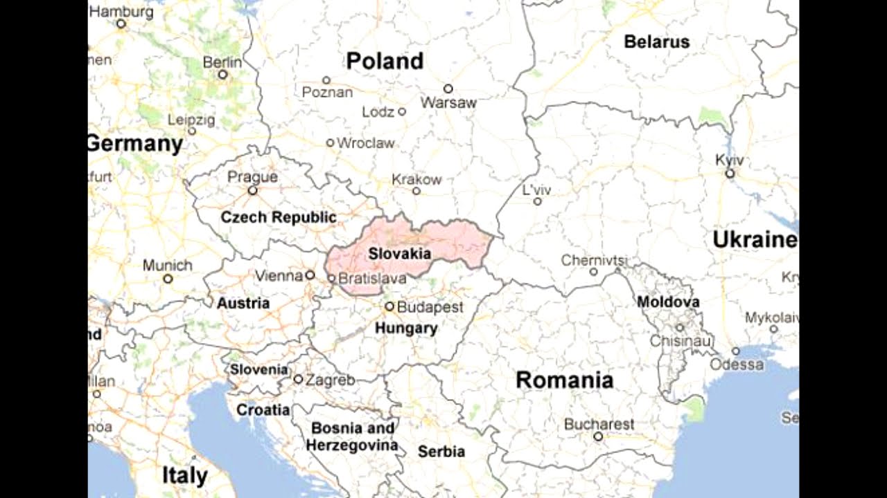Словакия карта европы на русском