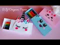 How to make a paper pencil box /Easy Origami box tutorial | สอนพับกล่องใส่ดินสอสี น่ารักๆ