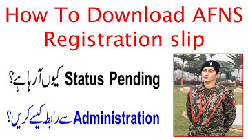 AFNS Registration Slip Pending Status Ka Solution | How To Contact Administration | Sultan Sulahudin