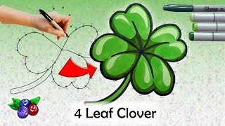 How to Draw a 4 LEAF CLOVER dot to dot - Connect the Dots Drawing