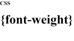 CSS how to: font weight 