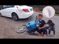 NTN - Bị Trẻ Trâu Tông Móp Xe Mercedes E350 (Moto accident with mercedes)