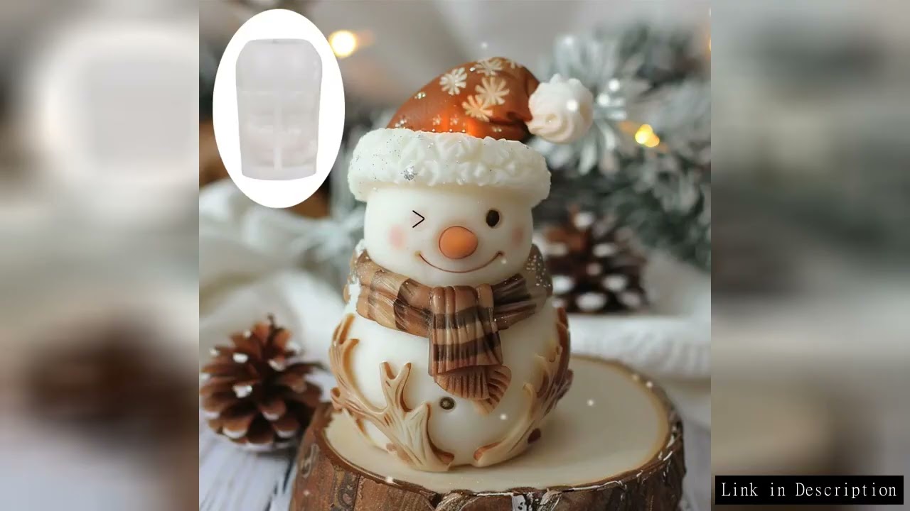 Scarf Snowman Candle Silicone Mold Cute Antlers Snowman Resin Silicone Mould Christmas Decor Hat Sno