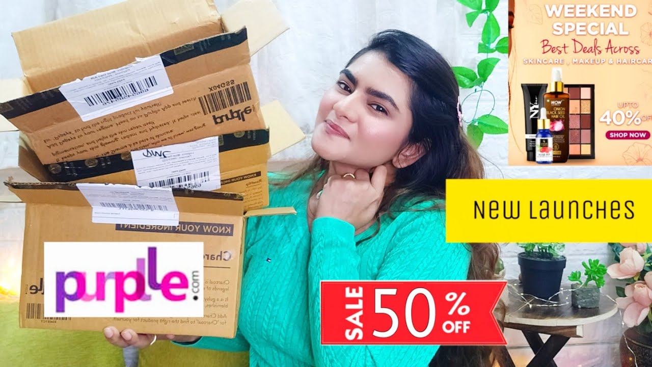 PURPLLE Haul | Purplle SALE | 50%off | PURPLLE COUPON CODE | NEW LAUNCHES|  RIA DAS