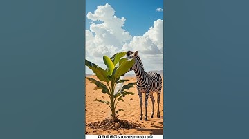 Zebra 🦓 saved the banana tree 🍌 from drying up by watering it 💧#ai #save #animals #zebra #viral