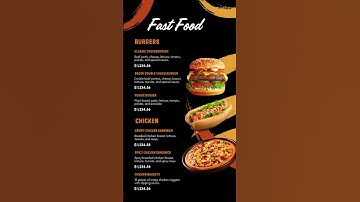 Hungry? Digital Fast Food Menu Templates for Quick Service Restaurants!#digitalmenu #restaurantmenu