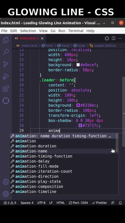 How To Create A Glowing Line | HTML CSS - YouTube