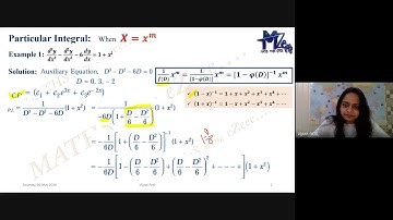 4 Linear Differential Equations: Particular Integral (P.I.) of Algebraic Function (𝑿=𝑥^𝑚 type)