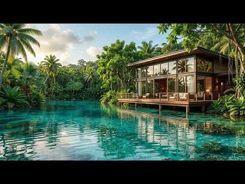 2H Villa de Luxe en Jungle Tropicale 🌿 Lumière Dorée & Focus Music pour Étudier et Relaxer