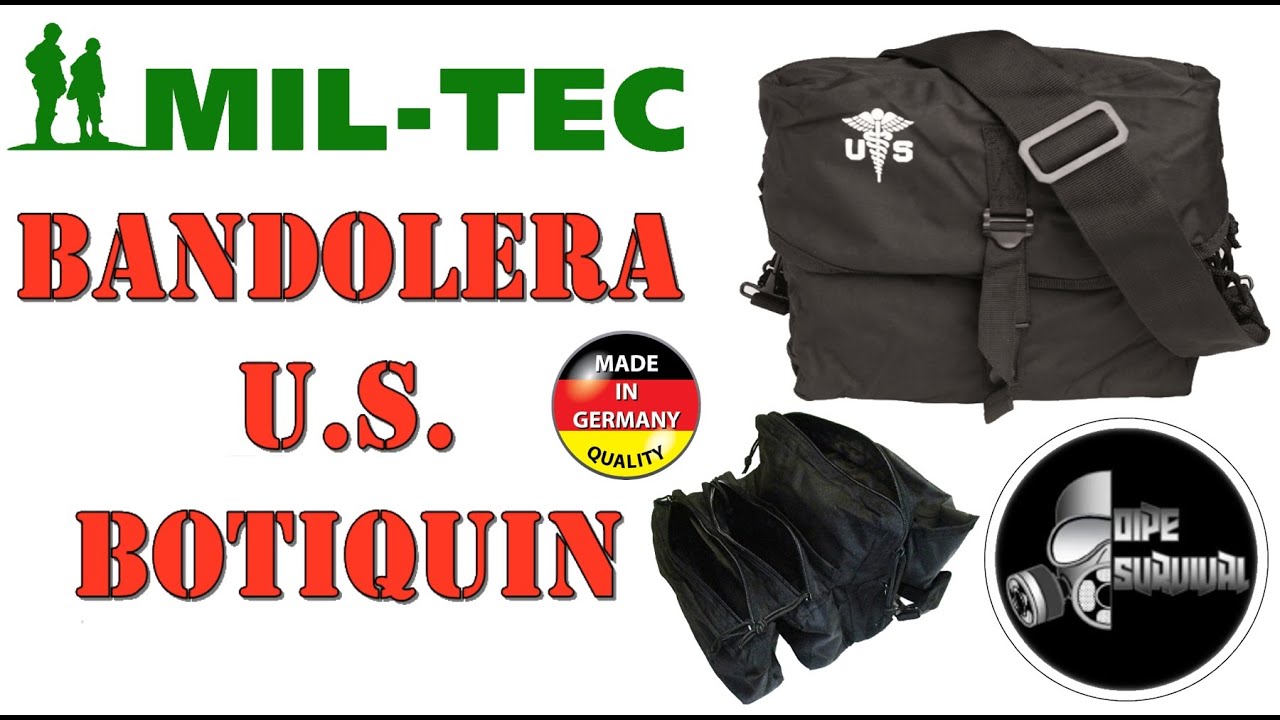 😍BANDOLERA U.S.MIL-TEC BOTIQUIN BLACK, IDEAL PARA NUESTRO EQUIPO DE  CAMPISMO😍 