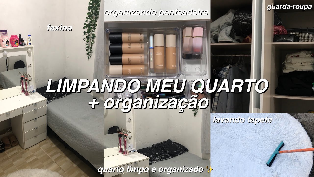 LIMPANDO & ORGANIZANDO MEU QUARTO | penteadeira, faxina, guarda-roupa 🪣