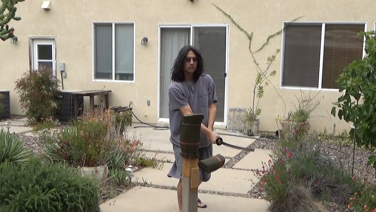 Cutting tatami with Musashi Masurao katana - YouTube