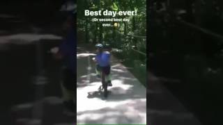 SC and her kids on a bike trail in Bentonville, AR