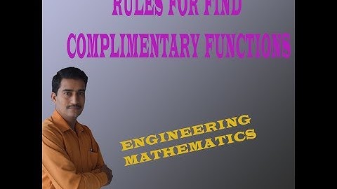RULES FOR FIND THE COMPLIMENTARY FUNCTIONS || 15MATDIP41 (PART-15) || 15MAT21 (PART-2)