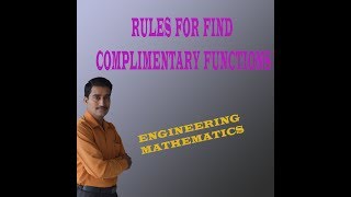 RULES FOR FIND THE COMPLIMENTARY FUNCTIONS || 15MATDIP41 (PART-15) || 15MAT21 (PART-2)