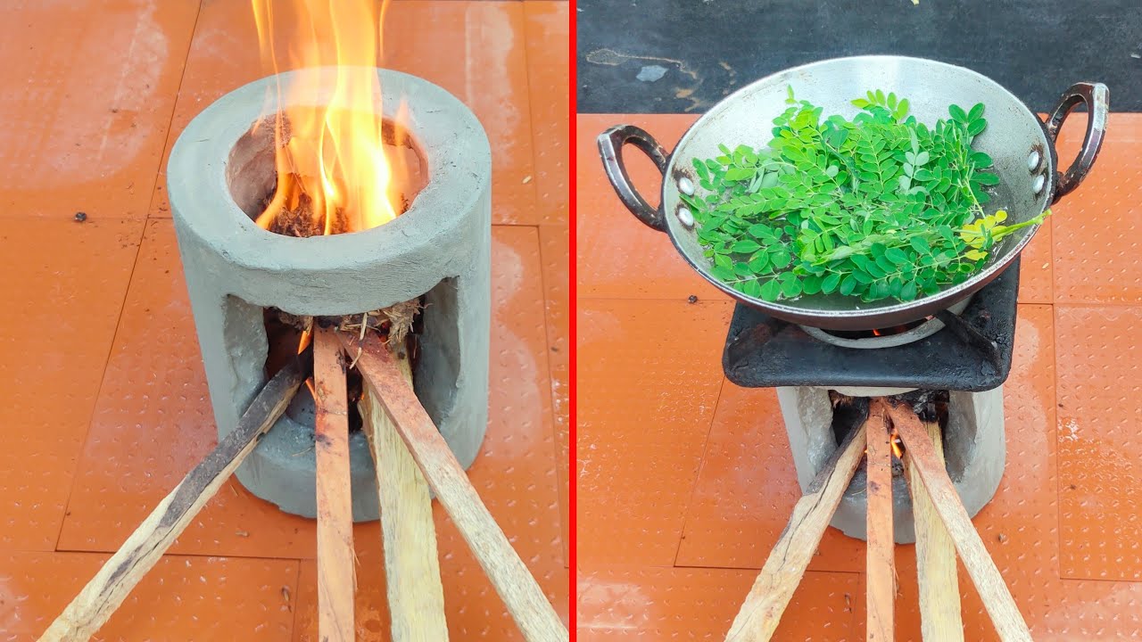 How To Cast a Cement Stove With a Plastic Pots is Both Easy and Save Firewood .