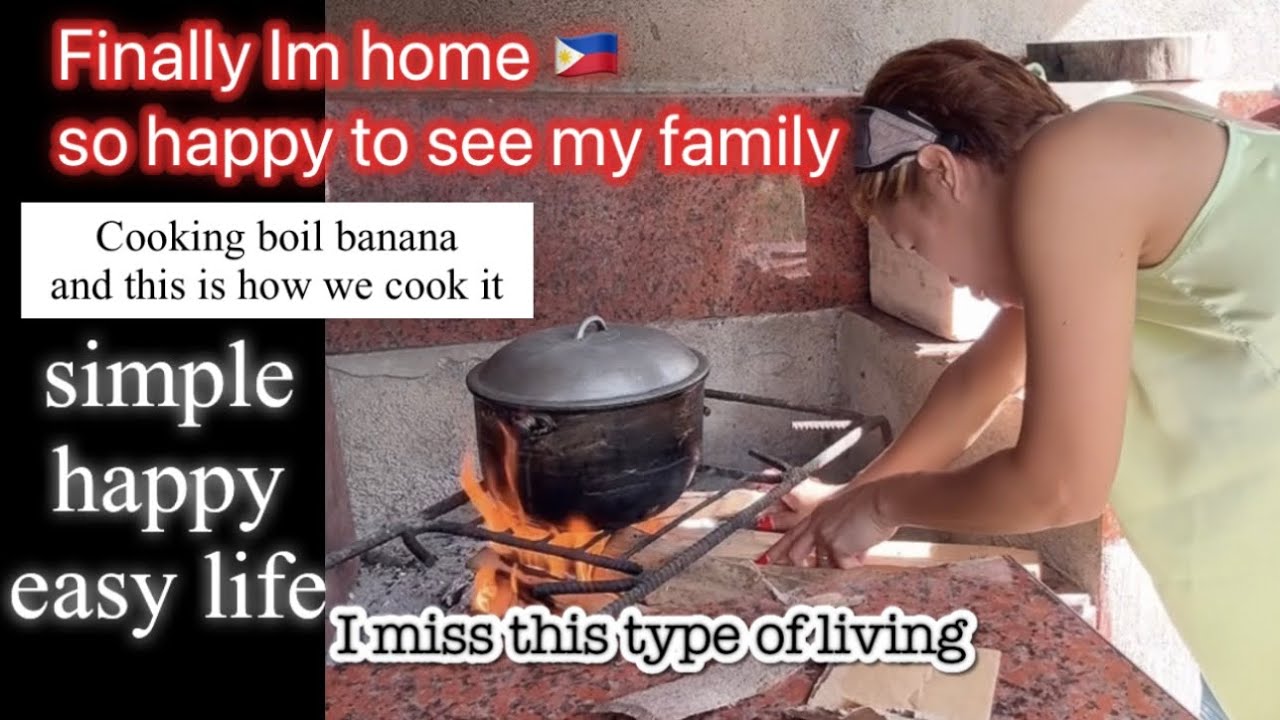 FINALLY IM HOME PHILIPPINES AFTER TWO YEARS NOW IM ABLE TO COOK FRESH BOIL BANANA MY FAVOURITE