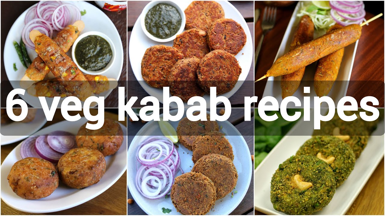 6 easy veg kabab recipes | 6 वेजिटेबल कबाब रेसिपी | meat alternatives kebab with veggies | Hebbar | Hebbars Kitchen