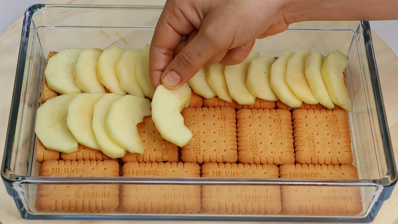 عندك تفاح وبسكويت!! حضري ألد وصفة بطريقة لن تخطر على بالك