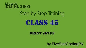 Microsoft Excel Training in Urdu Class-45 Printing Excel 2007