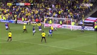 Watford 3 1 Leicester. Final Two Minutes Penalty Troy Deeney Goal -