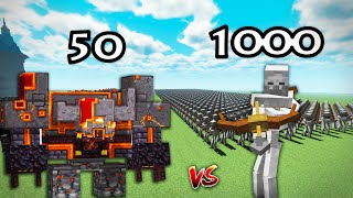 50 Netherite Monstrosity VS 1000 Mutant Skeleton | Minecraft