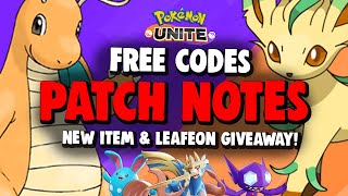 FREE CODES! BIG BUFFS &amp; NERFS Patch Notes, New Item &amp; Leafeon Giveaway!