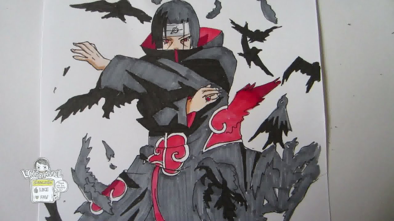 itachi, uchicha itachi, how to draw itachi, how to draw sharingan, akatsuki...